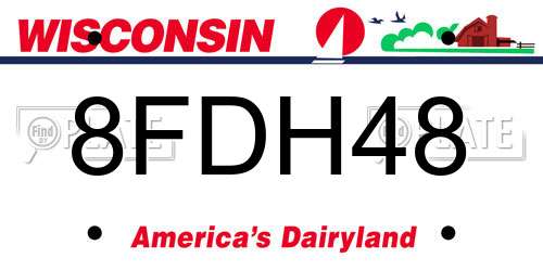 8FDH48 Wisconsin License Plate