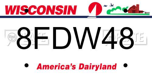 8FDW48 Wisconsin License Plate