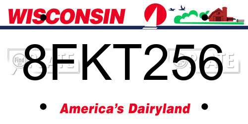 8FKT256 Wisconsin License Plate