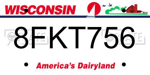 8FKT756 Wisconsin License Plate