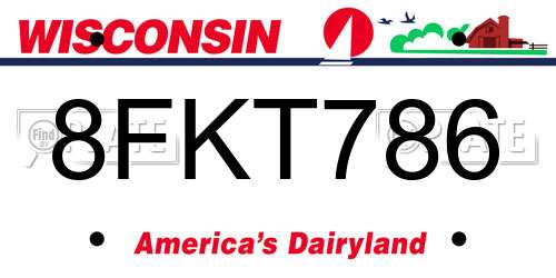 8FKT786 Wisconsin License Plate