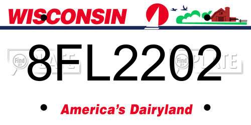 8FL2202 Wisconsin License Plate