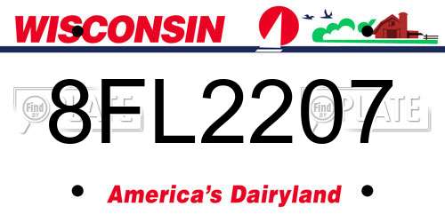 8FL2207 Wisconsin License Plate
