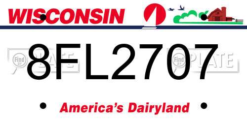 8FL2707 Wisconsin License Plate