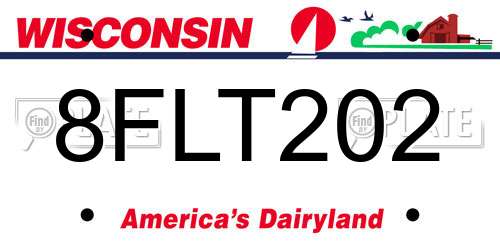 8FLT202 Wisconsin License Plate
