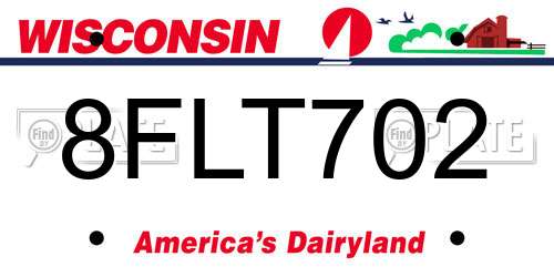 8FLT702 Wisconsin License Plate