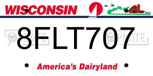 8FLT707 Wisconsin License Plate