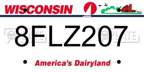 8FLZ207 Wisconsin License Plate