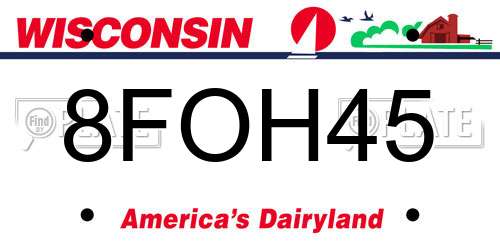 8FOH45 Wisconsin License Plate
