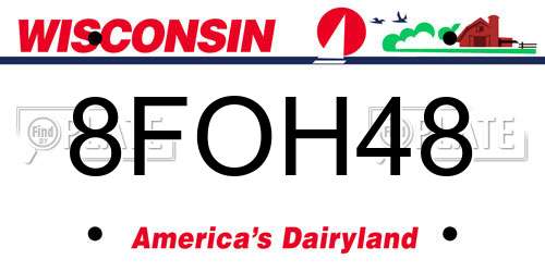 8FOH48 Wisconsin License Plate