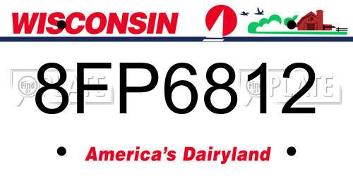 8FP6812 Wisconsin License Plate