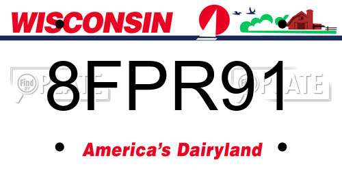 8FPR91 Wisconsin License Plate