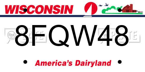 8FQW48 Wisconsin License Plate