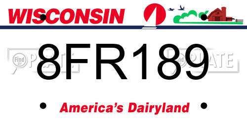 8FR189 Wisconsin License Plate