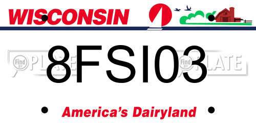 8FSI03 Wisconsin License Plate