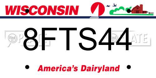 8FTS44 Wisconsin License Plate