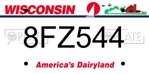 8FZ544 Wisconsin License Plate