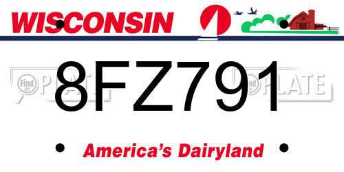 8FZ791 Wisconsin License Plate