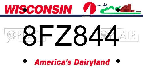 8FZ844 Wisconsin License Plate
