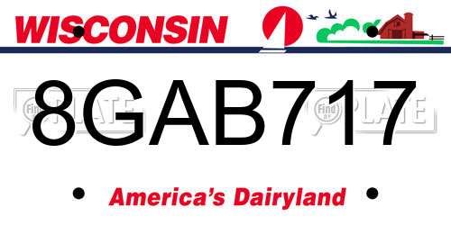 8GAB717 Wisconsin License Plate