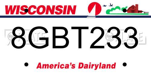 8GBT233 Wisconsin License Plate