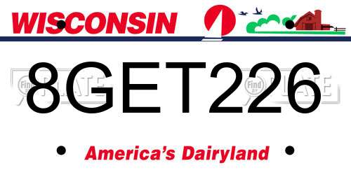 8GET226 Wisconsin License Plate