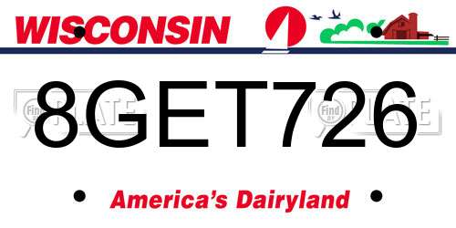 8GET726 Wisconsin License Plate