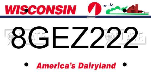 8GEZ222 Wisconsin License Plate