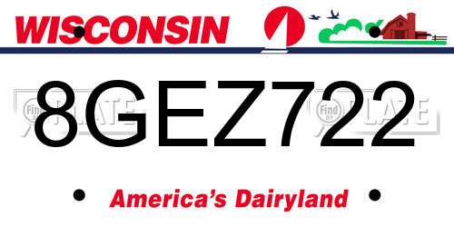 8GEZ722 Wisconsin License Plate