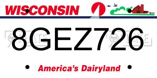 8GEZ726 Wisconsin License Plate