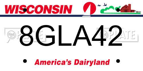 8GLA42 Wisconsin License Plate