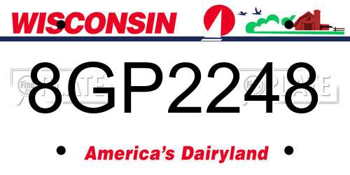 8GP2248 Wisconsin License Plate