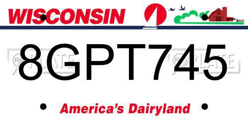 8GPT745 Wisconsin License Plate