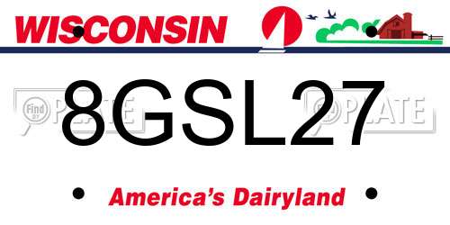 8GSL27 Wisconsin License Plate