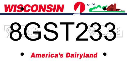 8GST233 Wisconsin License Plate