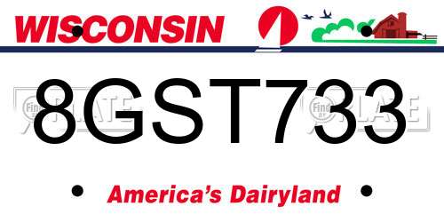 8GST733 Wisconsin License Plate