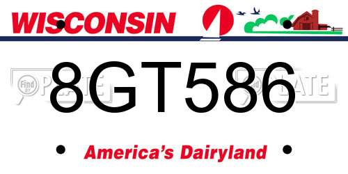 8GT586 Wisconsin License Plate