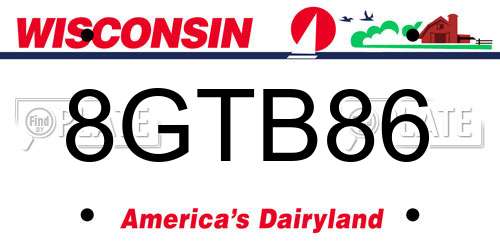 8GTB86 Wisconsin License Plate