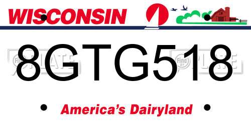8GTG518 Wisconsin License Plate