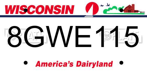 8GWE115 Wisconsin License Plate