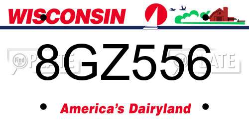 8GZ556 Wisconsin License Plate