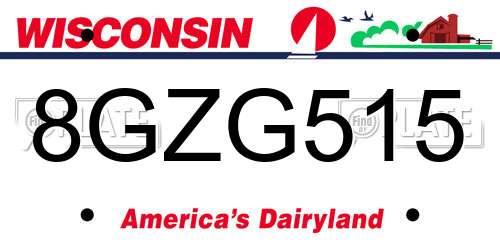 8GZG515 Wisconsin License Plate