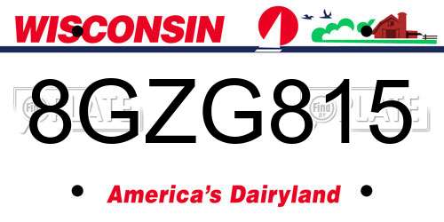 8GZG815 Wisconsin License Plate