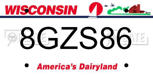 8GZS86 Wisconsin License Plate