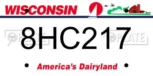 8HC217 Wisconsin License Plate