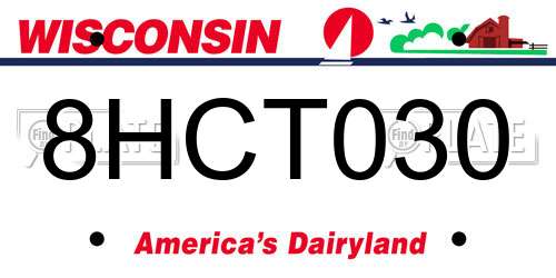 8HCT030 Wisconsin License Plate