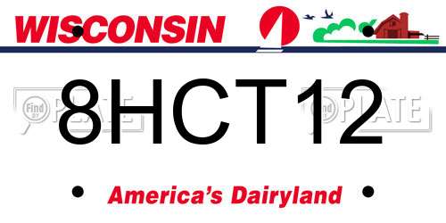 8HCT12 Wisconsin License Plate