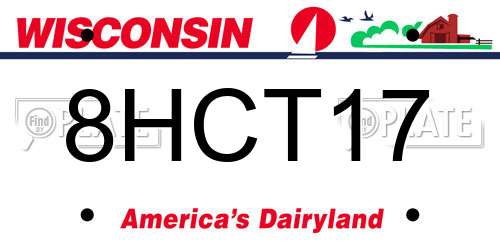 8HCT17 Wisconsin License Plate