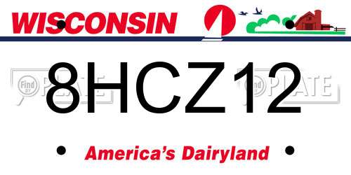 8HCZ12 Wisconsin License Plate