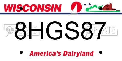 8HGS87 Wisconsin License Plate